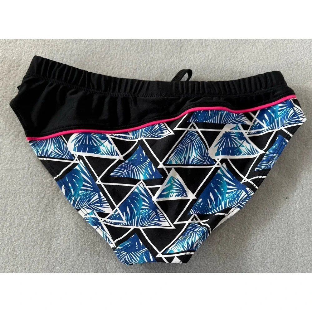 Andrew Christian Miami Bikini  Swim Briefs  Geometric Print Palm Trees Sz S